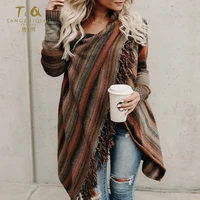 

Wholesale Autumn Fashion Ladies Style Plaid Pattern Pullover Sweater with Tassel
