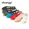 Leather Flat Slippers White Pink Black Salsa Ballet Shoes For Girls Children Woman Yoga Gym Dance child children shoes