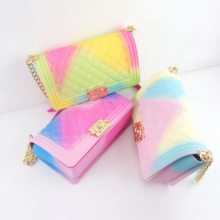 2019 fashion ladies summer jelly purse candy crossbody handbag cheap designer women pvc handbags