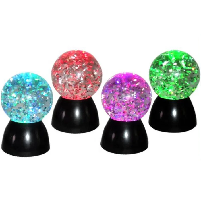 LED color changing water spinning  glitter globe  glitter ball party light