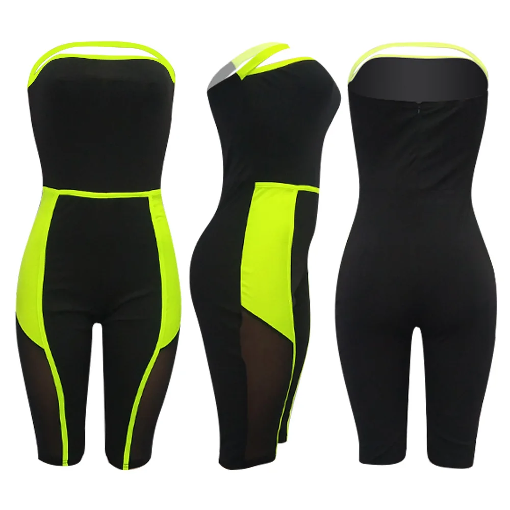 Sexy Body Building Sport Gym Fitness Set Women Neon Green Workout Clothes For Women Yoga