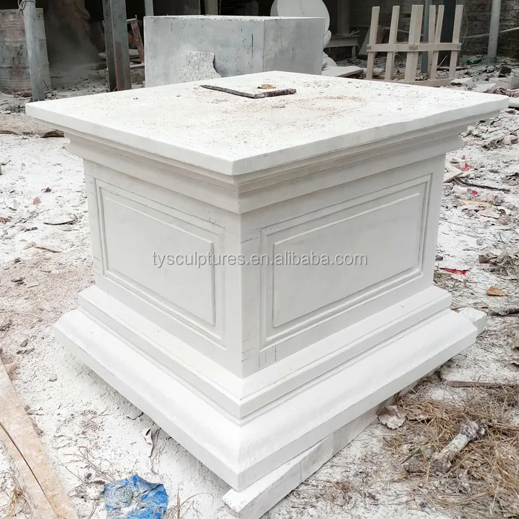 Factory Supplied Large Or Small White Marble Bases Stone Pedestal For