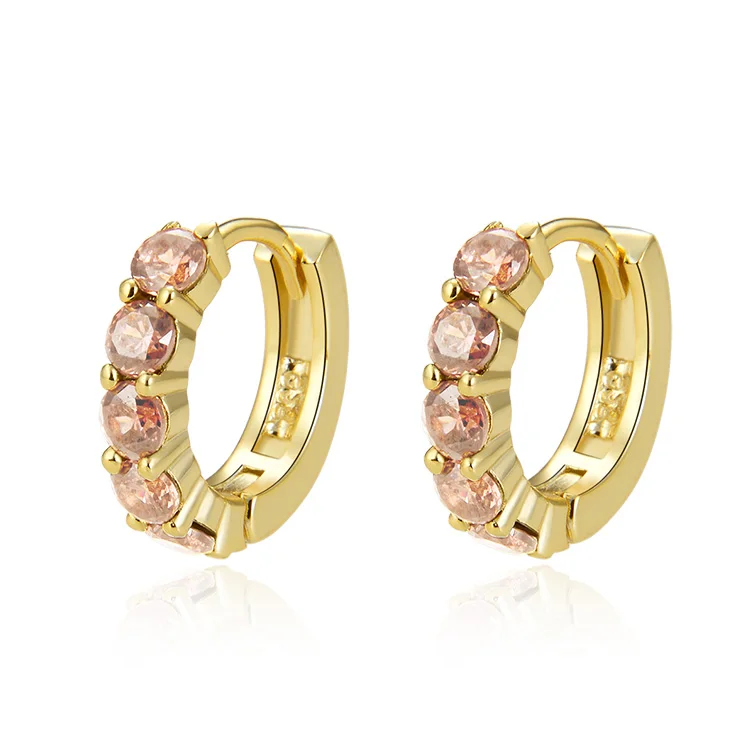 

Poliva wholesale fashion 585 cz Zircon women jewelry 925 sterling silver 22k gold earing