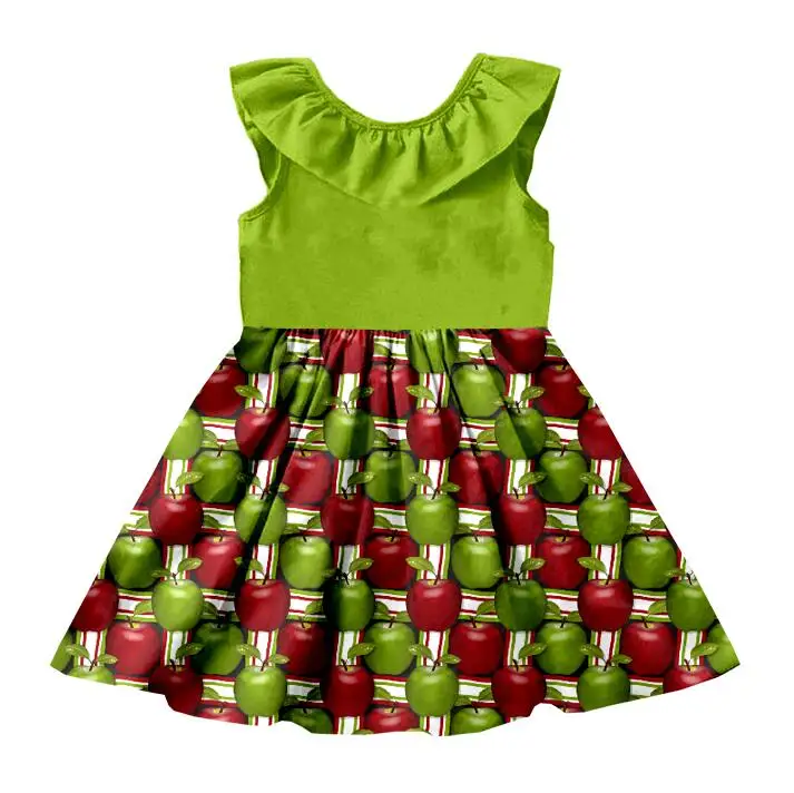 Wholesale Baby Girls' Apples Printed Sleeveless Dress Children's