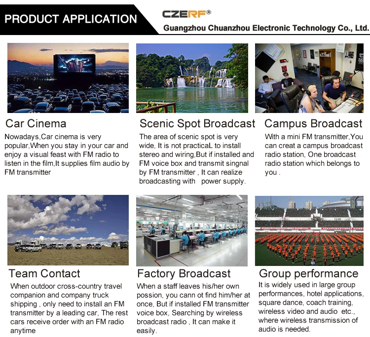 CZE-15B 0w to 15w  87-108MHz Adjustable Wireless Car cinema audio broadcast fm transmitter