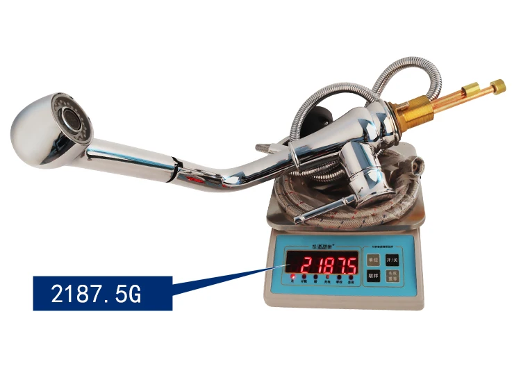 Brass deck mount kitchen bar sink faucet pull down