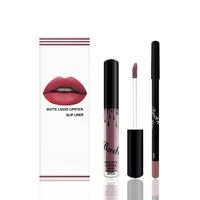 

Best selling matte non-stick cup lip gloss lip liner kit 3pcs/set