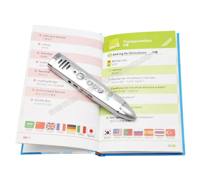 8GB Memory 14 Languages Translation Talking Pen Hot Magic Recording Pen with Audio Book Read Pen for Adult