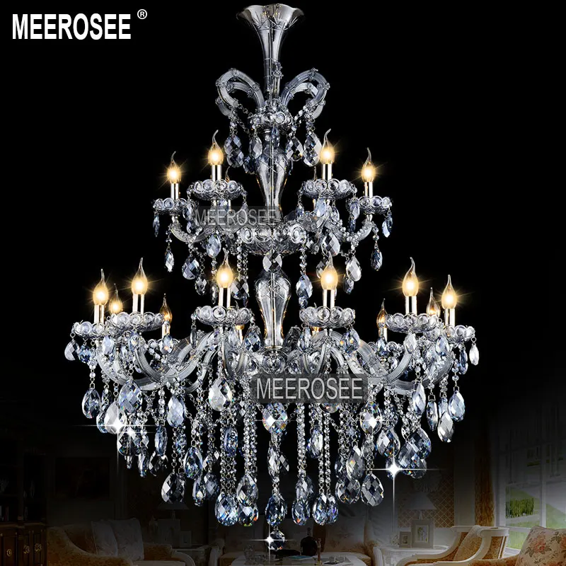 

Luxurious Light Blue Maria Theresa Large Crystal Chandelier Light Crystal Lighting Fitting lustres pendentes 18 Lamps MD8011-L18