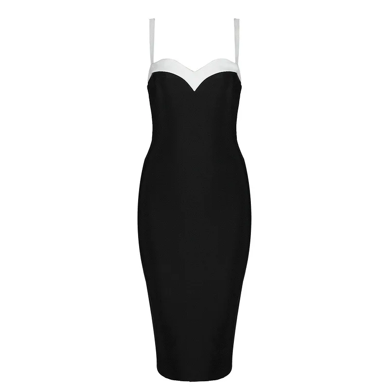 

2019 autumn new black and white strapless dress with a tight waist prom evening dress for women