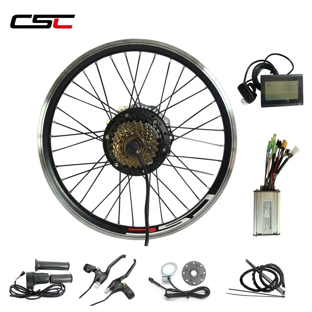 

CSC Promotion Electric Bike Hub Motor Conversion Kit 36V 350w ebike kit Rear Motor Wheel LCD Bluetooth electric bicycle kit