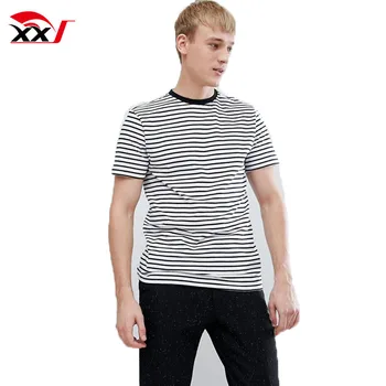 Wholesale Black And White Striped T-shirt Custom Stripe T Shirt Mens