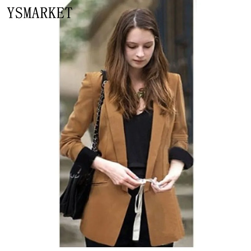 

The new listing European American style has caused the irregular striped blazer suit jacket sleeve ladies wholesale