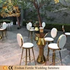 Golden stainless steel frame high cool bar table