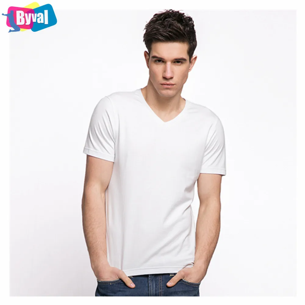 
Mens V Neck T Shirt 100% Bamboo Fabric Tshirts Blank T-shirt Wholesale Custom Logo Clothing China Supplier 