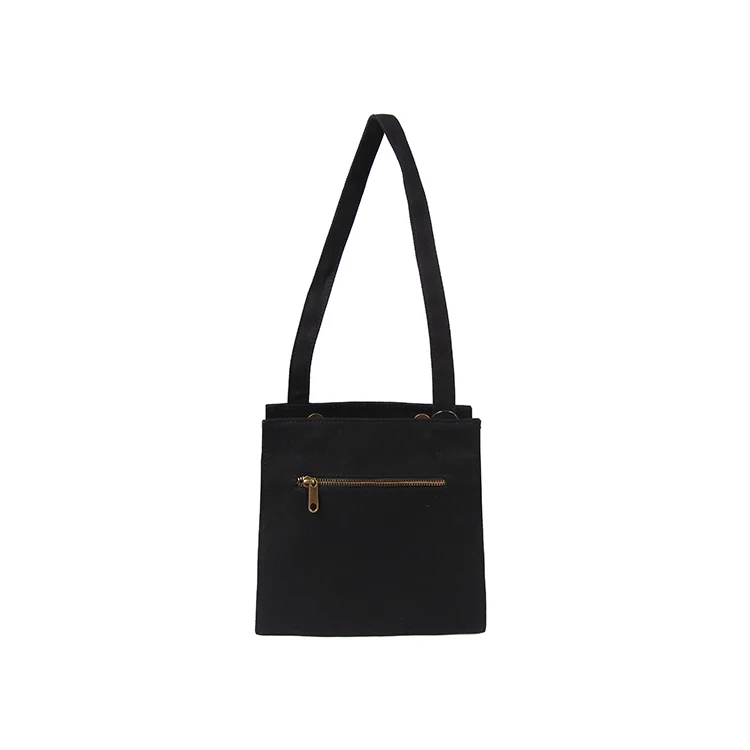 

Hot Sale Premium Quality Black Canvas Women's Handbag Made from 600D Oxford Natural Cotton Fabric Long Shoulder Handles Tote Bag