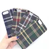 New arrival tartan check fabric cloth mobile phone case for iphone 7 7 plus case cover