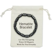 

Black magnetic beads bracelets, personality custom health care therapy bangle, elastic rope magnet hematite bead strand bracelet