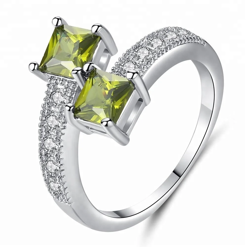 

Green Colour Fashion Rhinestone Jewelry Wholesale Women Fashion Astros Ring