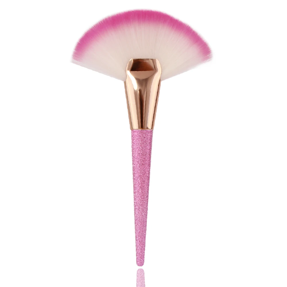New Arrival Single Big Fan Brush 1piece Pink Fan Brush Synthetic Hair