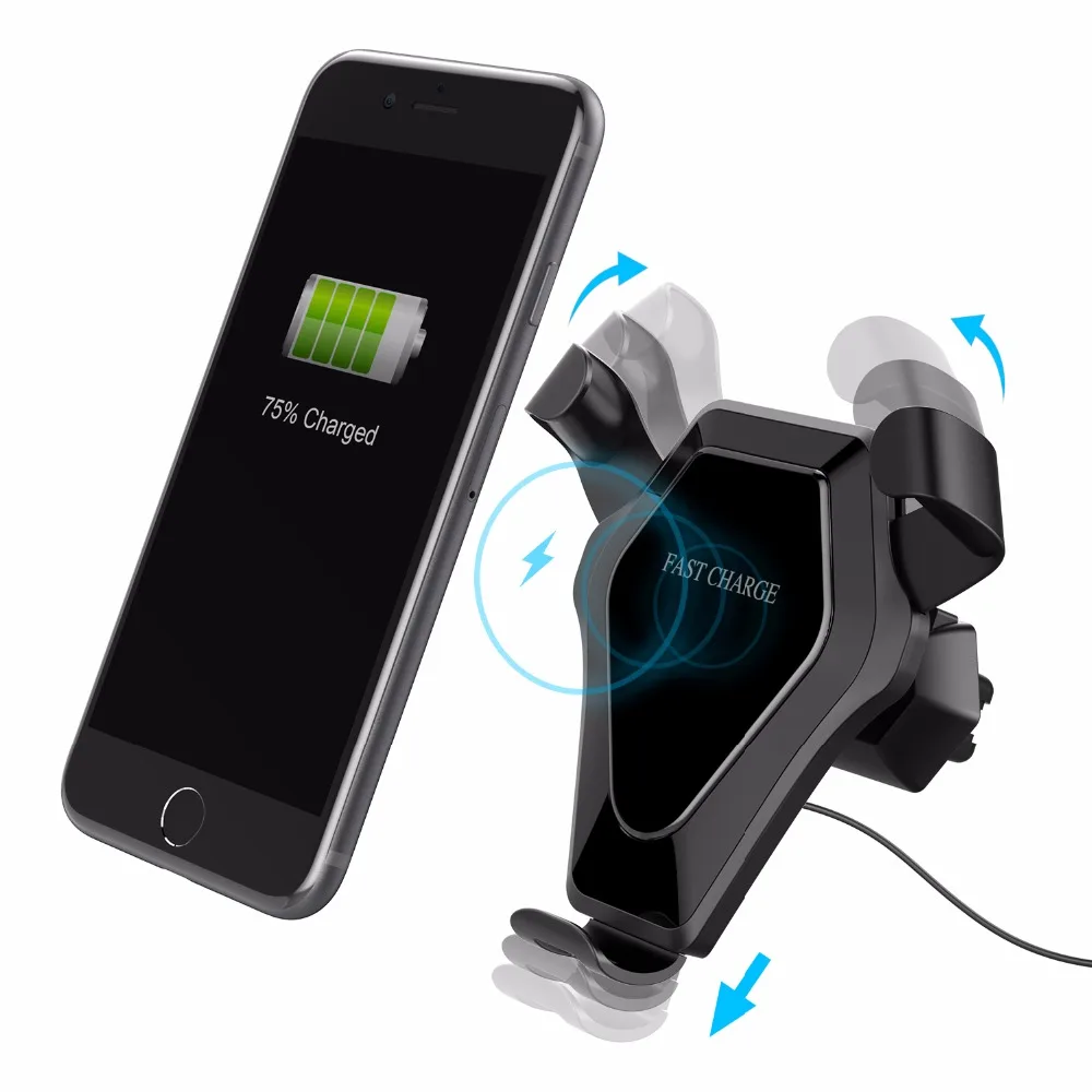 

Mobile Phone Use and black Color wireless car charger wireless qi fast charge Magnet Car Charging Holder