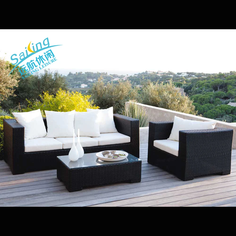 All Weather Garden 4 Peoples Seat Cheap Rattan Corner Sofa Wicker