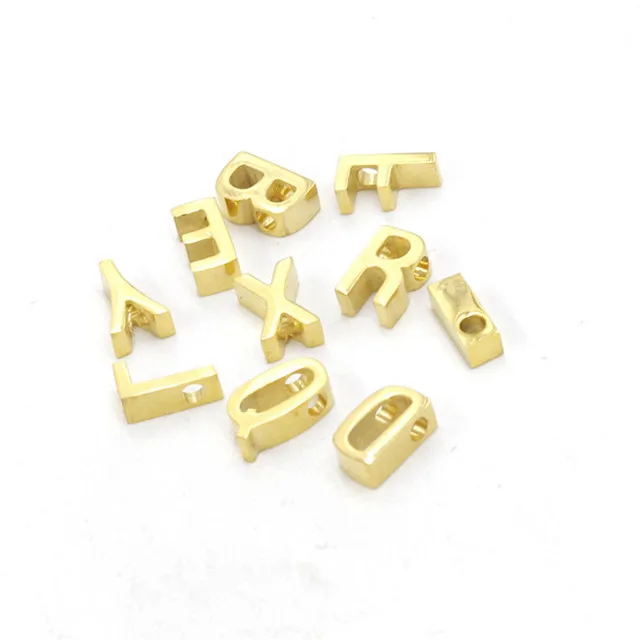 

Stainless steel mirror finish polishing golden letters 1.8mm 26 English letters a-z beads pendant, Picture