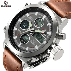GOLDEN HOUR watch multifunction waterproof branded men smart digital watches quartz luxury wristwatch 2