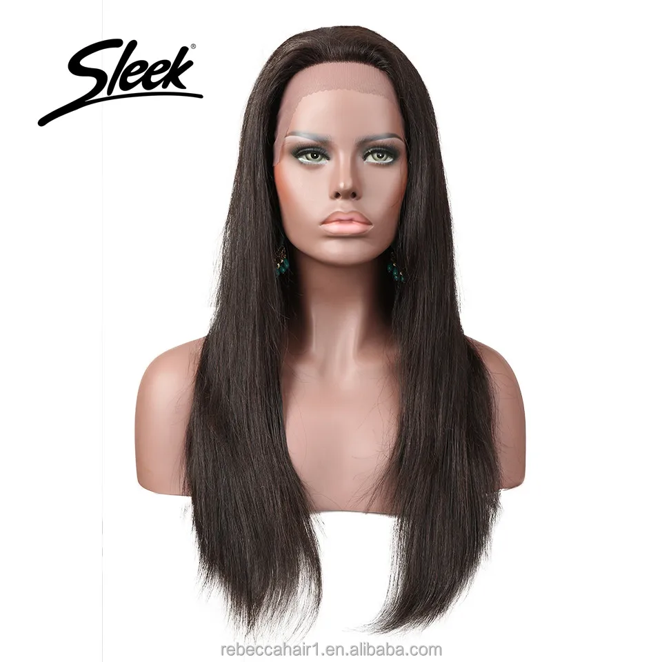 2018 Sleek 360 Lace Frontal Wig 150 Density Swiss Lace Wig Brazilian Straight Human Hair Wigs For Black Women