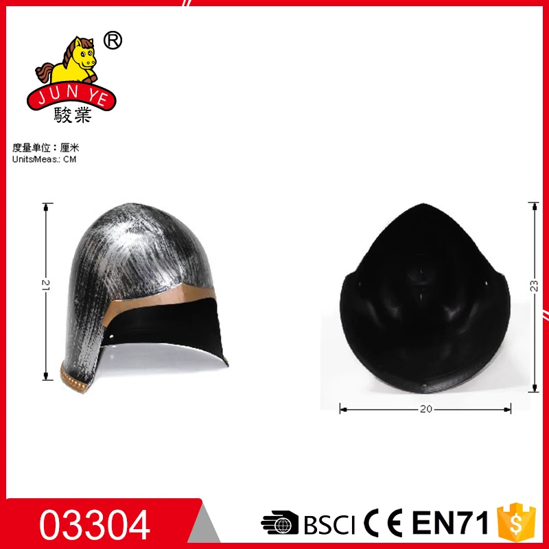 
Plastic Brushed Sliver Medieval Rome Knight Gladiator Helmet for Party Carnival 