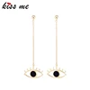 ed01141c Black Stone Eye Charm Dangle Earrings Wholesale Jewelry Earrings 2018
