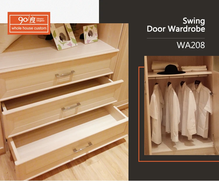 Wholesale Bedroom Furniture Custom Built Premade Wood Cabinet