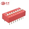 2.54mm Flat Red DIP Dial Switch Red Plug-in DIP Switch Sliding Toggle DIP Switches