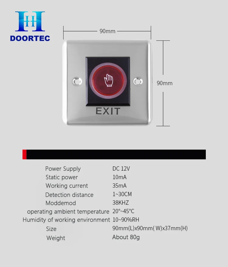 Doortec Modern Automatic Sliding Door Touchless Hand Free Infrared