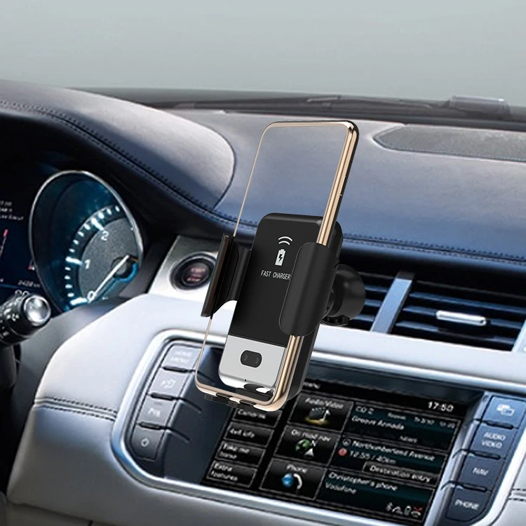 क्यूई फास्ट वायरलेस चार्जर कार माउंट आईफोन होल्डर स्वचालित क्लैंपिंग स्मार्ट सेंसर