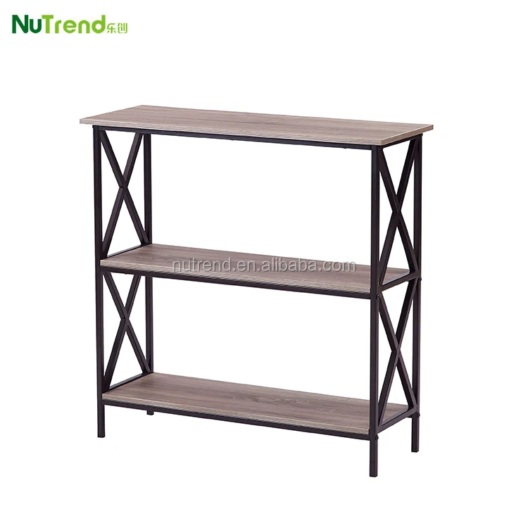 Wood And Metal Console Table With Storage Entryway Table For Sale
