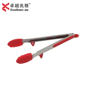 Image of 9 Inch 249 Wholesale Kitchen And Barbecue Accessories Silicone BBQ Kitchen Serving Tongs With Stand