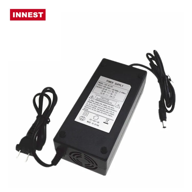 

Lithium battery polymer 8.4V10A power adapter factory direct lithium battery charger electric car charging, Black