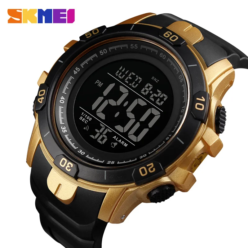 

SKMEI 1475 Men's Watches LED Digital Watch Men Wrist Watch Black Alarm 50m Waterproof Sport Watches For Men Relogio Masculino