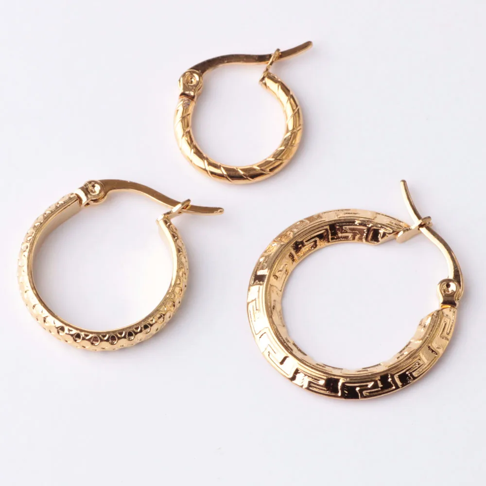 

roundness stainless caverd new model gold steel cheap earing hoop, Gold,rose gold,etc