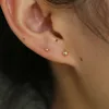 100% 925 sterling silver minimal classic stud gift design gold plated 2mm 3mm smooth silver ball earring