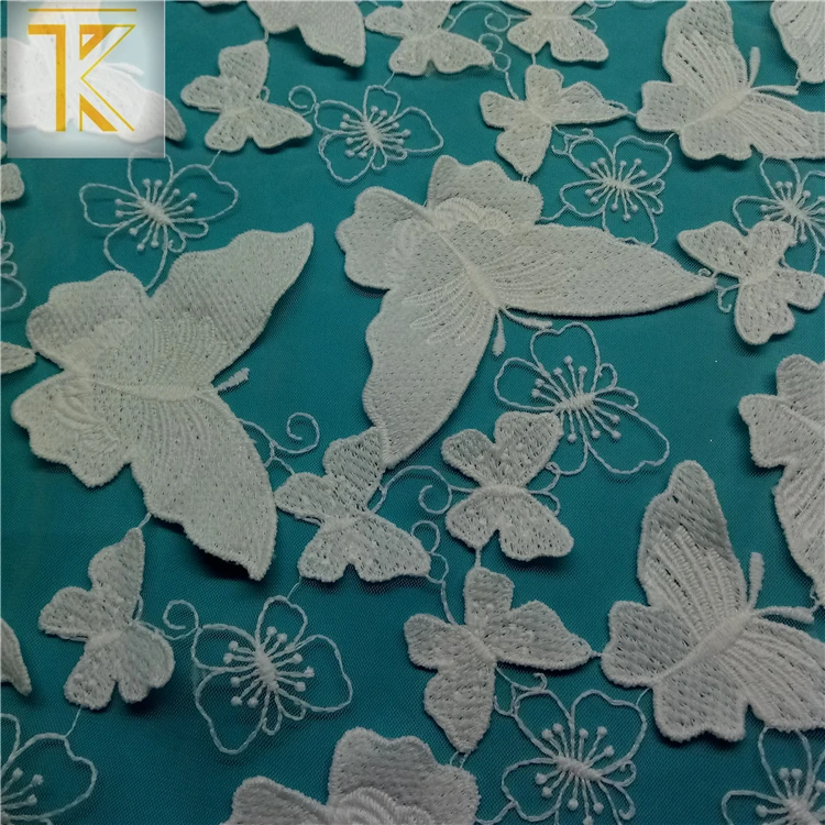 
China manufacture professional embroidery lace fabric 3d and handwork embroidery designs with net fabric 