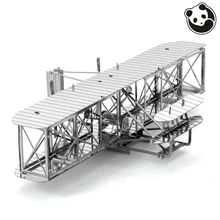 Panda model@PLANES 3D Metal Model Puzzles WRIGHT BROTHERS AIRPLANE Chinese Metal Earth Military Series Creative Gifts ICONX