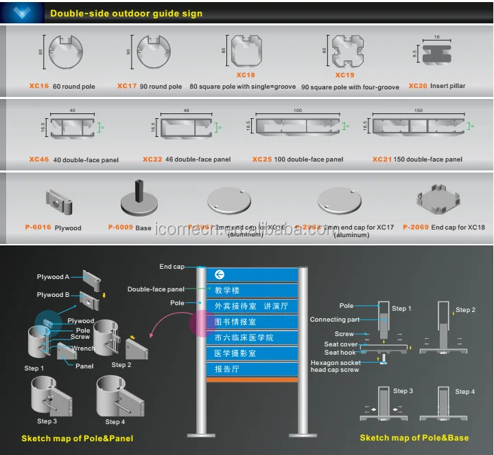 Custom Outdoor illuminated floor stand real estate building sign wayfinding signage.png