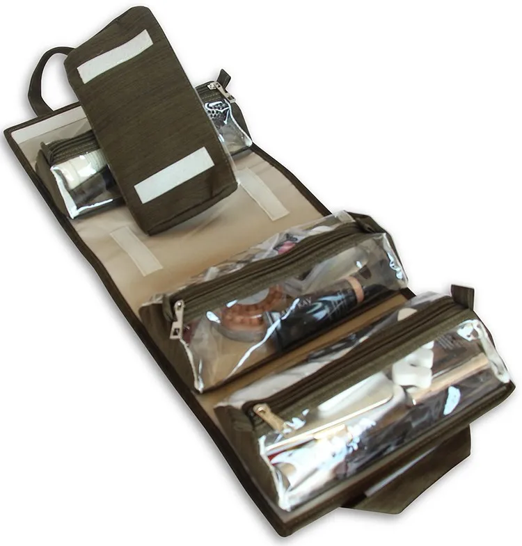 4 Removable Compartments Clasp Cosmetic 