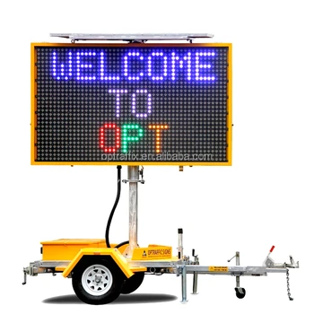 OPTRAFFIC New Portable Outdoor Led Road Sign Solar Power Mobile Led ...