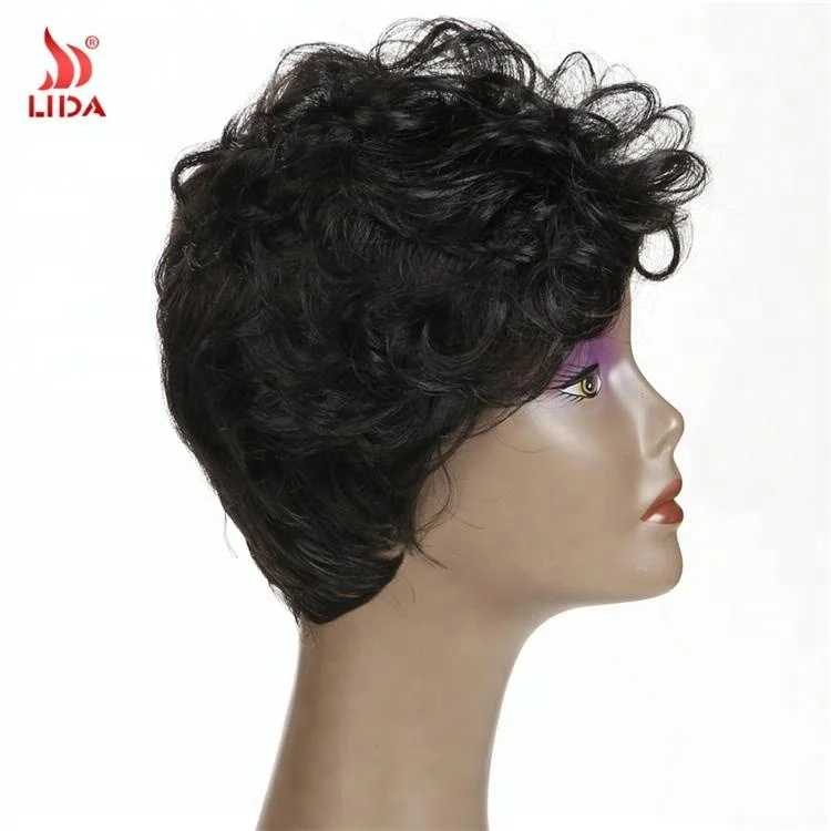 
Lida Japan kanekalon fiber natural wave synthetic wig,Short Curly 100% kanekalon fiber wig 