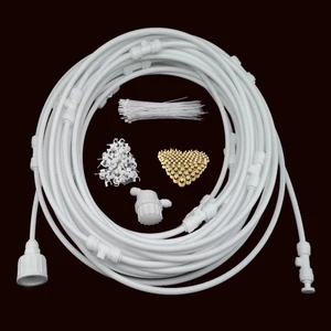 Portable Patio Outdoor Low Pressure Misting System 15M with 21pcs Mist Nozzle Super Cooling Kit White Color