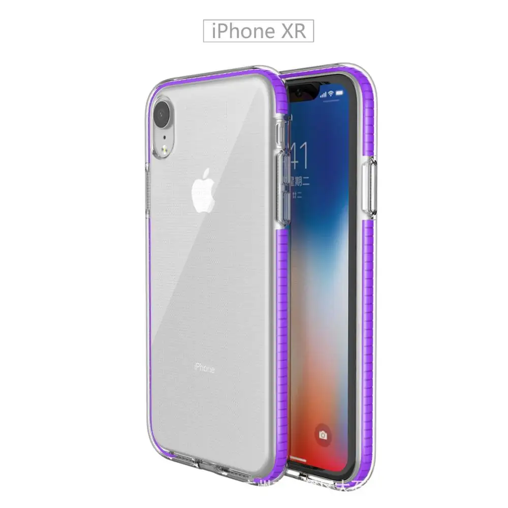 

Colorful Soft TPU TPE Bumper Shockproof Case For iPhone XR, Transparent