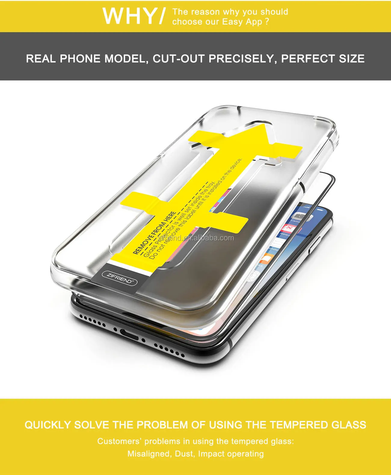 mobile phone accessories  3d glass tempered screen protector with easy install tool for iphone X xs max xr 6 6s 7 8 plus